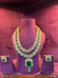 EMERALD ROYAL POLKI HAAR SET | OPEN SETTING DIAMOND POLKI SET