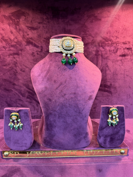 Royal Polki Gold Necklace for Bride, Luxurious Indian Wedding Jewelry by SP Jewellers
