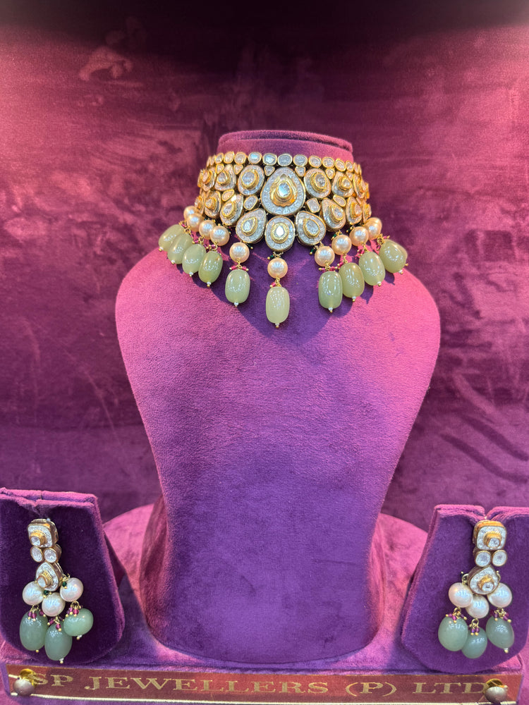 Handcrafted Royal Polki Necklace in Gold, Luxury Bridal Jewelry for Weddings by SP Jewellers