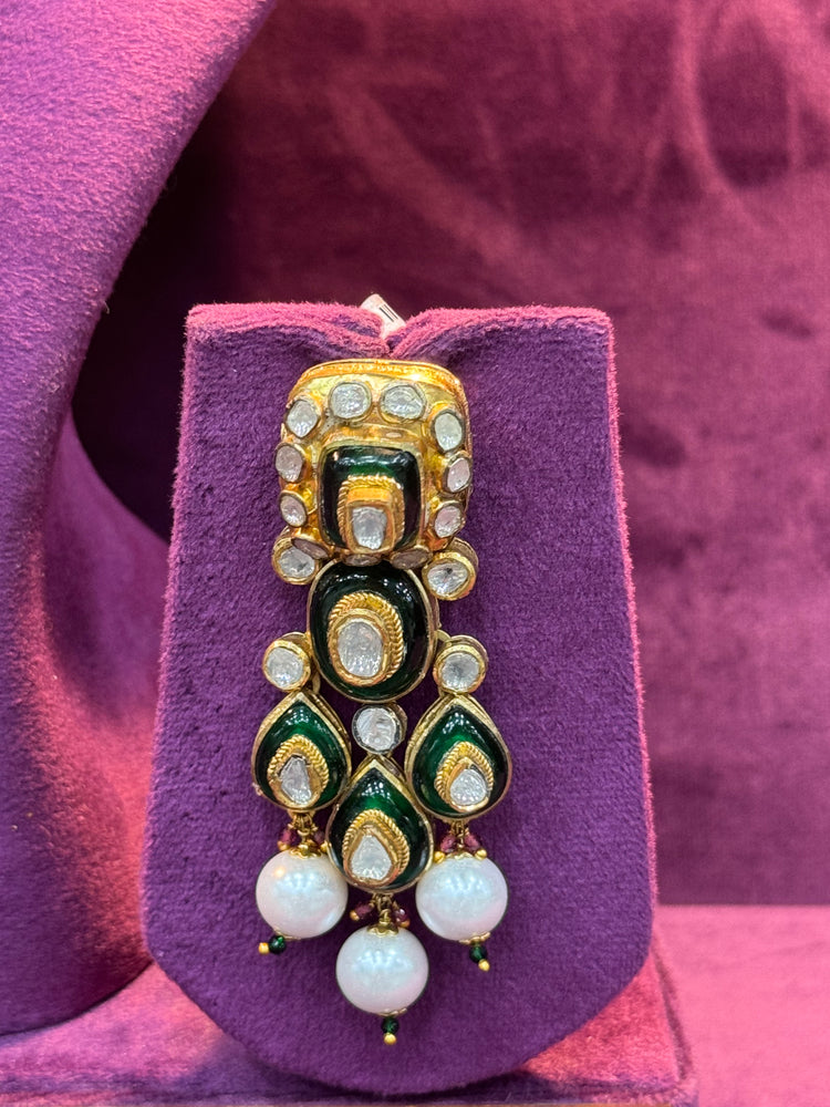 Handcrafted Royal Polki Earrings in Gold, Luxury Bridal Jewelry for Weddings by SP Jewellers
