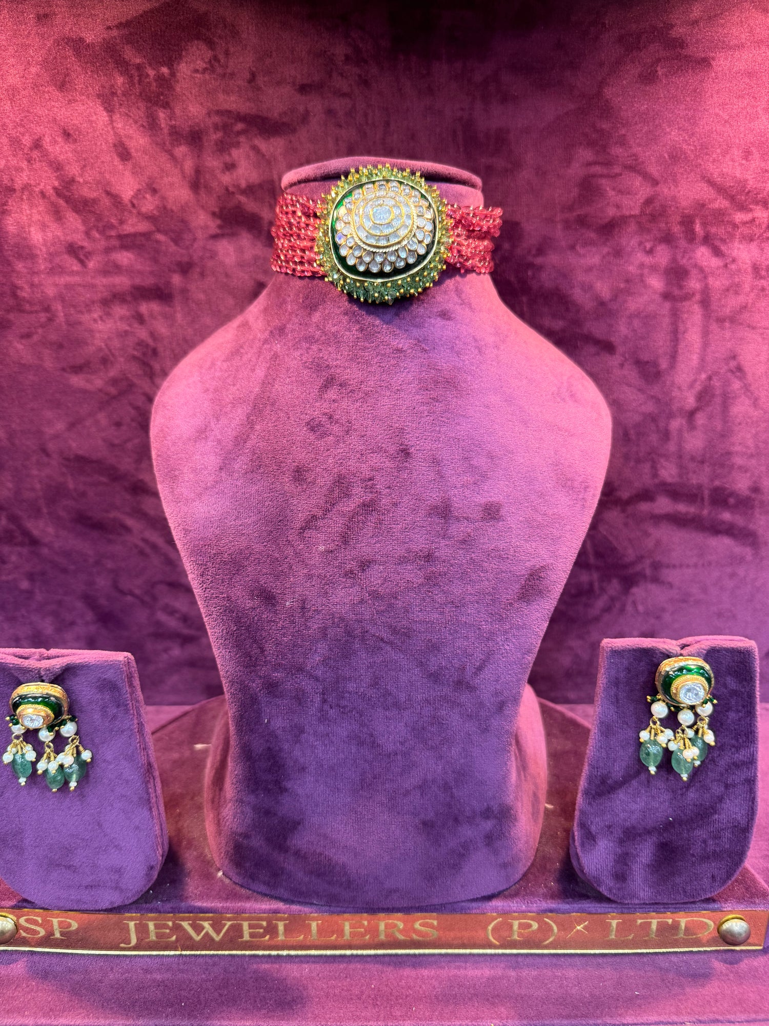 Designer Polki Gold Necklace, Perfect for Royal Bridal Wedding Look by SP Jewellers