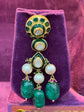 Long Hanging Polki Earrings in Gold for Bridal Look, Elegant Indian Wedding Jewelry by SP Jewellers