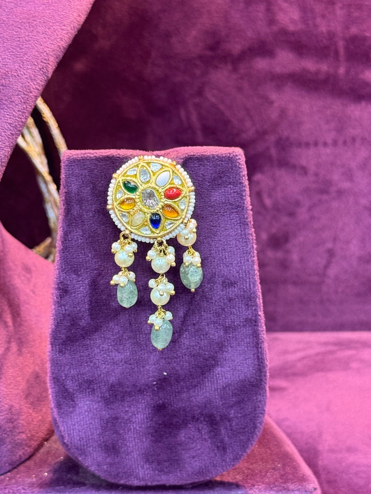 Premium Bridal Polki Earrings, Intricate Gold Design for Weddings and Festivals by SP Jewellers