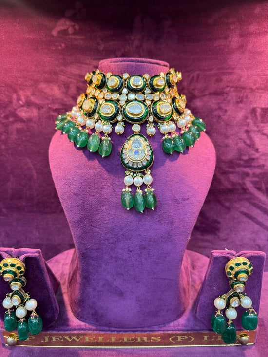 Designer Polki Earrings in Gold, Perfect for Indian Weddings and Festive Occasions by SP Jewellers