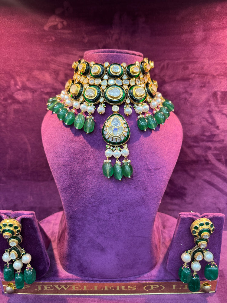 Designer Polki Earrings in Gold, Perfect for Indian Weddings and Festive Occasions by SP Jewellers