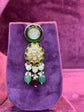 Festive Polki Gold Earrings, Traditional Royal Indian Bridal Jewelry for Weddings by SP Jewellers