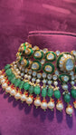 Emerald Pearl Regal Choker Set