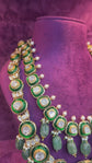Meenakari Polki Emerald Cascade Set