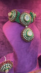 Maroon Emerald Regal Choker Set