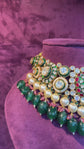 Choker Necklace Set with Red Accents