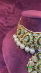 Enamel Grace Polki Pearl Necklace Set