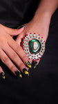 Polki Emerald Halo Ring