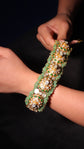 Emerald Dome Polki Hathphool Bracelet