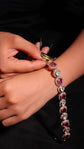 Ruby Radiance Halo Bracelet
