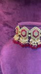 Red Gem Geometric Choker Necklace Set
