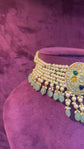 Multi-Strand Choker Set with Colorful Pendant