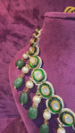 Green Enamel and Polki Traditional Necklace Set