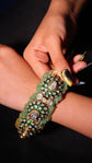 Floral Polki & Emerald Bracelet/Choker