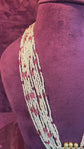 Pink and White Floral Pendant Necklace Set