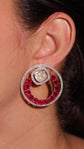 Diamond On Diamond Circular Earrings