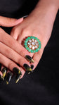 Emerald Polki Blossom Ring