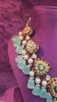 Ruby Polki Pearl Drop Necklace Set