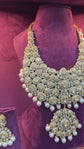 Regal Polki Pearl Bridal Necklace Set