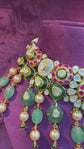 Emerald Polki Enamel Choker Necklace Set
