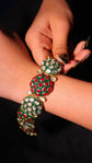 Emerald Dome Polki-Kundan Kada Bracelet