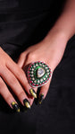 Gold Finish Polki Statement Ring