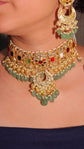 Multistone Heritage Choker with Green Drops