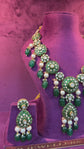 Emerald Meenakari Polki Pearl Necklace Set