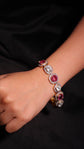 Ruby Radiance Halo Bracelet