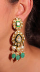Green Enamel Polki Earrings