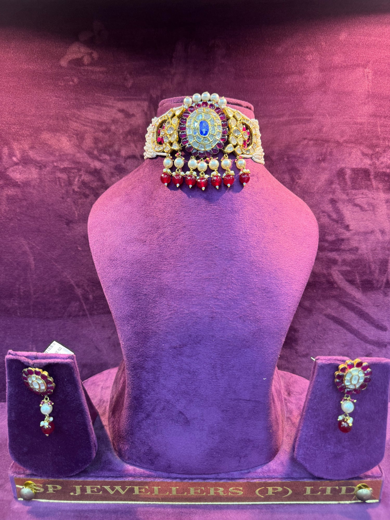 Layered Polki Necklace in Gold for Bridal Look, Elegant Indian Wedding Jewelry by SP Jewellers