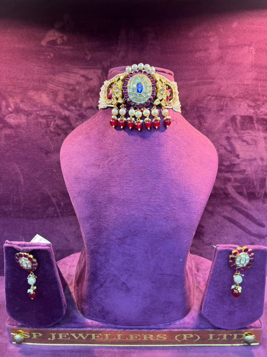 Layered Polki Necklace in Gold for Bridal Look, Elegant Indian Wedding Jewelry by SP Jewellers