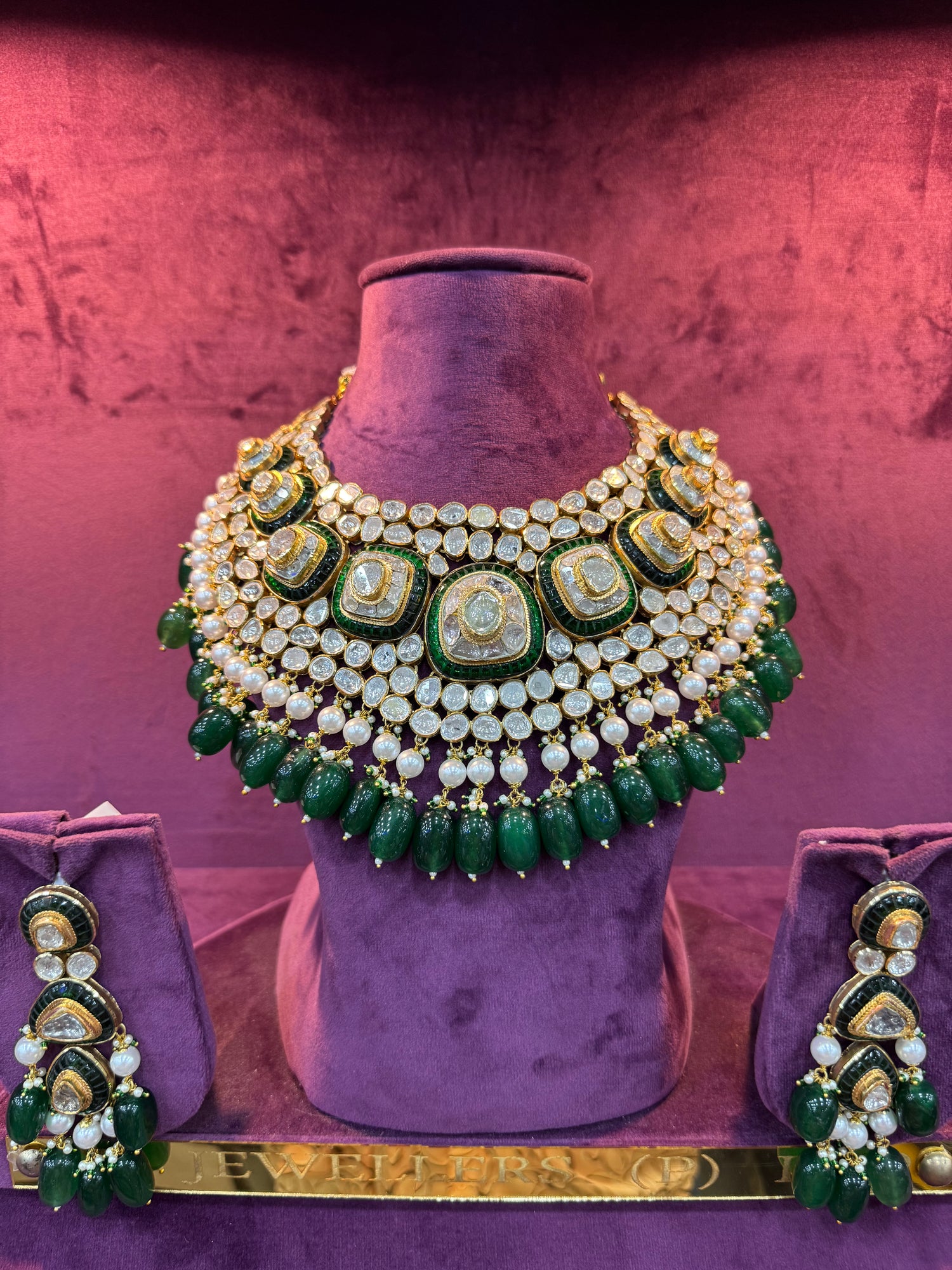 Intricate Gold Polki Earrings for Bridal Elegance, Traditional Indian Wedding Jewelry by SP Jewellers