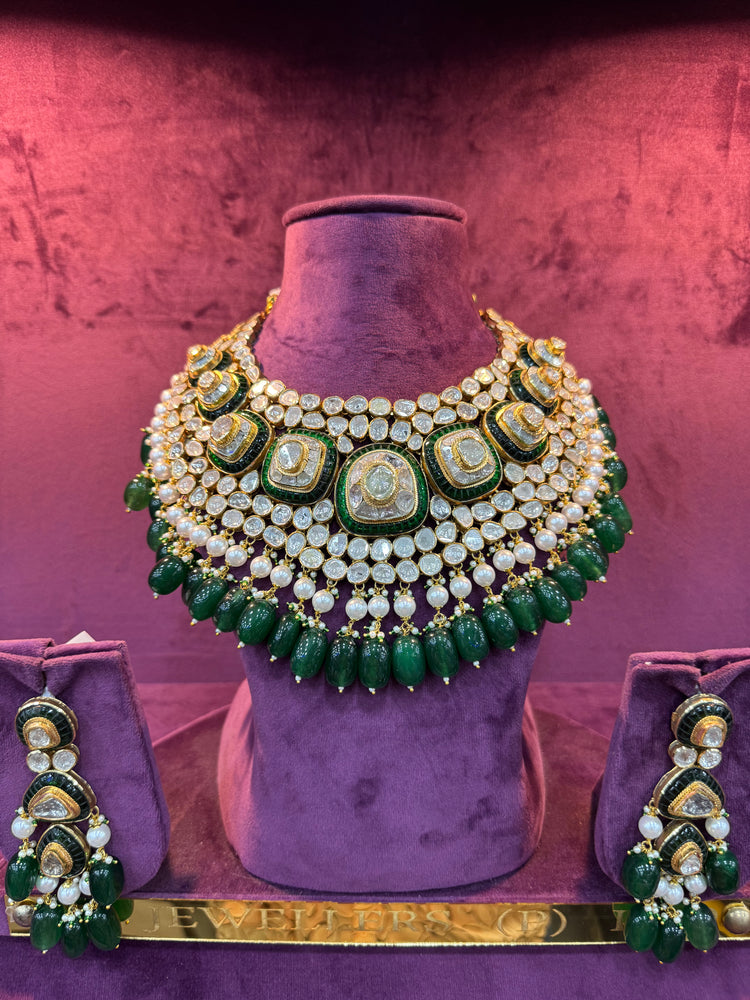 Intricate Gold Polki Earrings for Bridal Elegance, Traditional Indian Wedding Jewelry by SP Jewellers