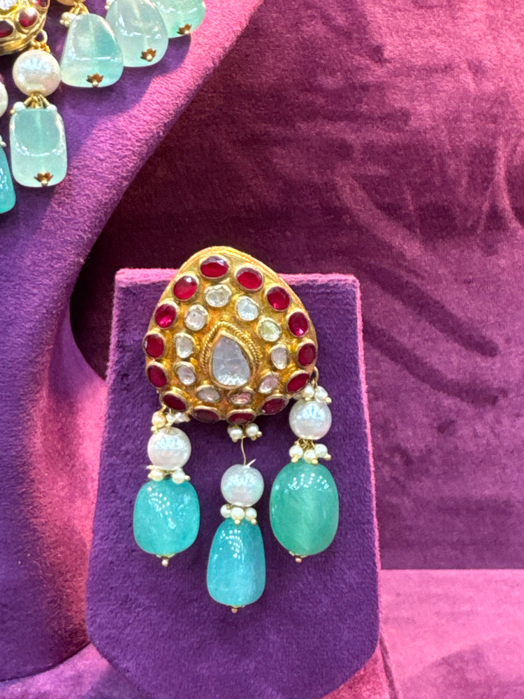 Traditional Kundan Polki Earrings in Gold for Brides, Perfect Wedding Day Jewelry by SP Jewellers